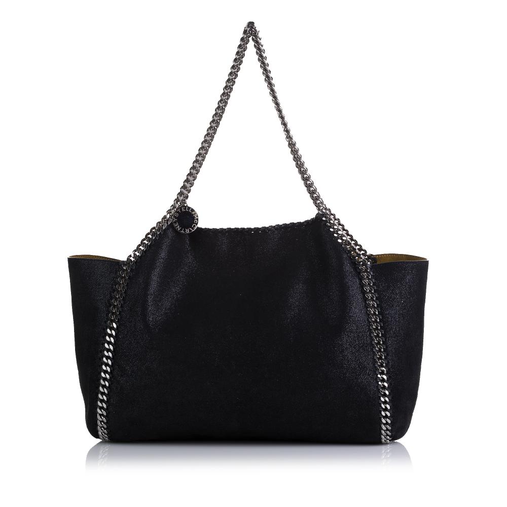 Stella McCartney AB Stella McCartney Black Suede Leather Falabella Tote Bag Italy