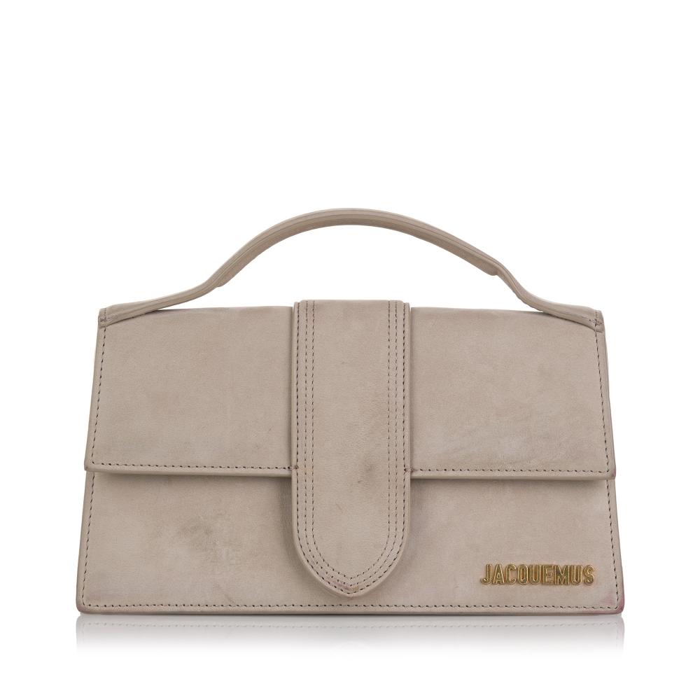 Jacquemus B Jacquemus Brown Beige Suede Leather Le Bambino Bag Italy