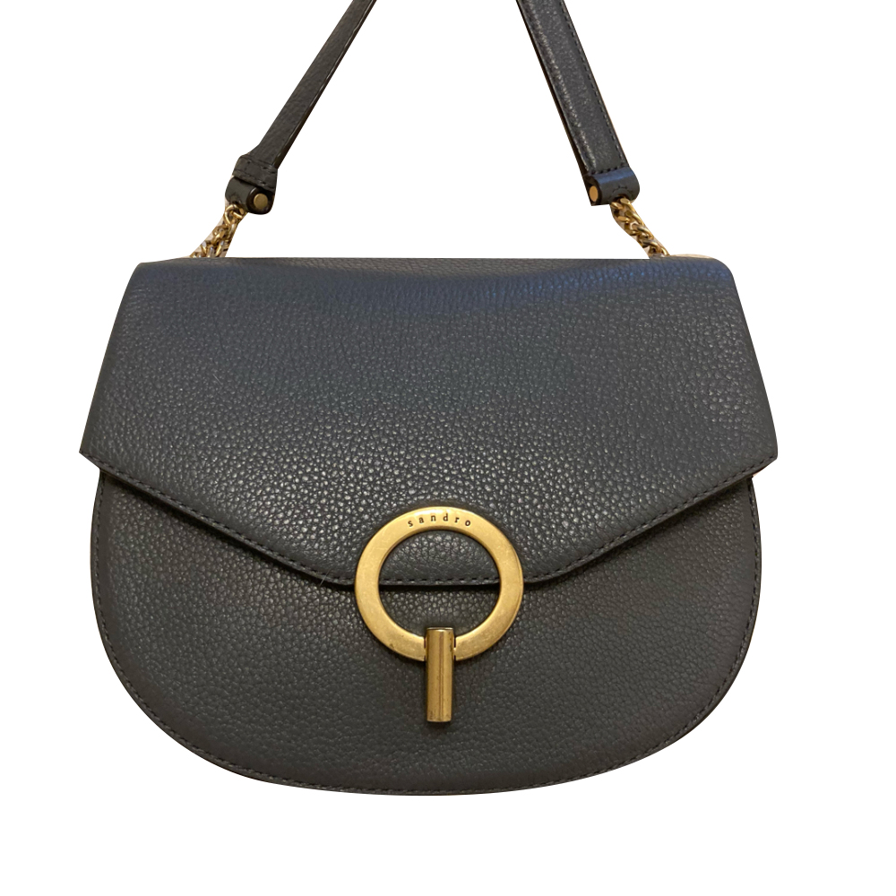 Sandro Grey and gold shoulder bag for women