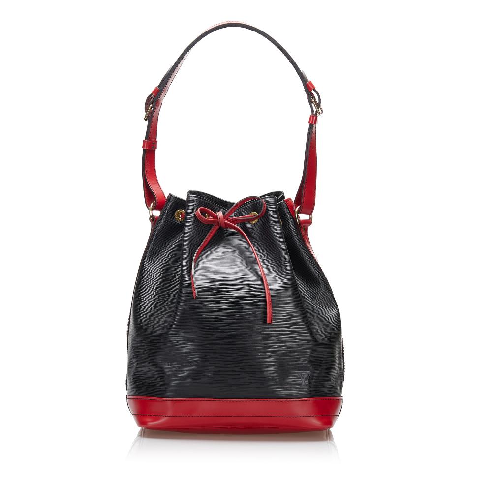 Louis Vuitton B Louis Vuitton Black with Red Epi Leather Leather Epi Noe Bicolor France