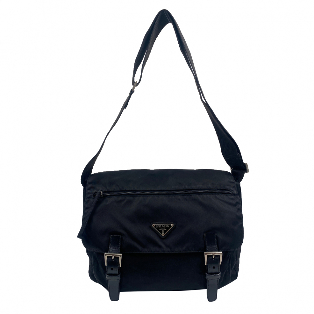 Prada Black Nylon Prada Messenger Bag