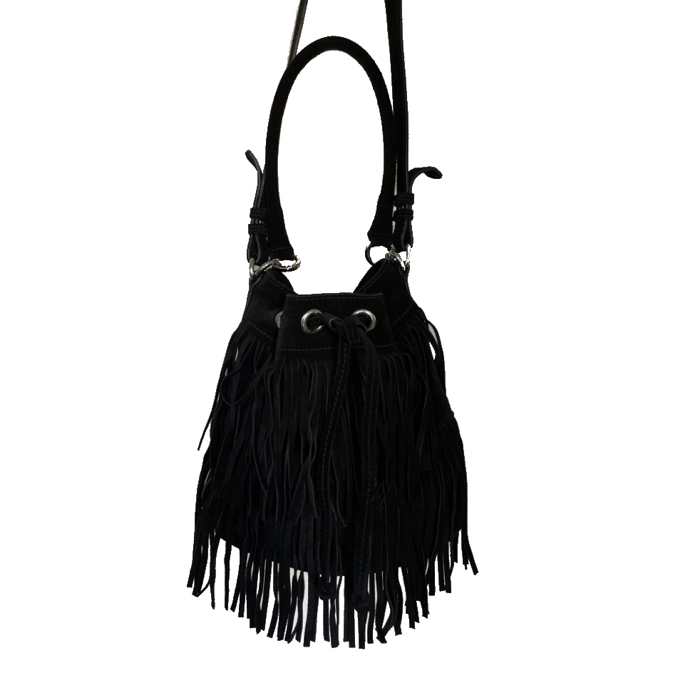 Minelli Fringed bucket bag