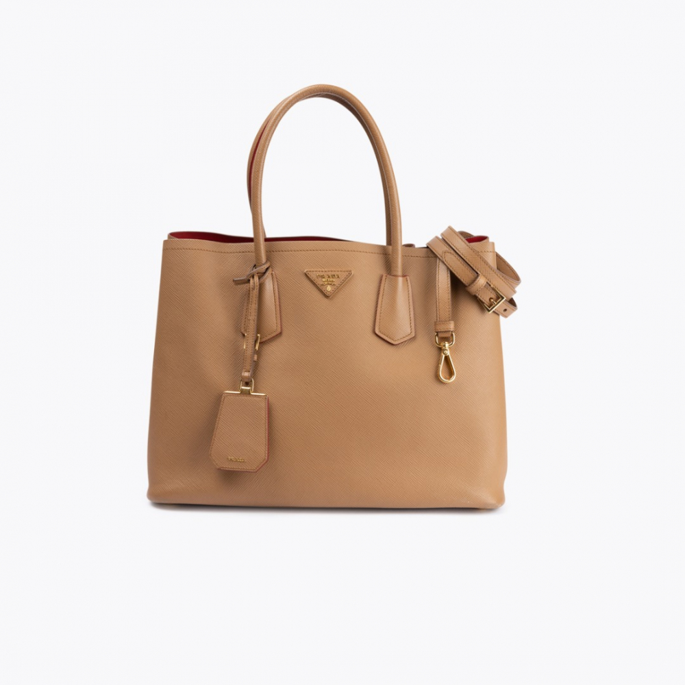 Prada Medium Saffiano Cuir Double Tote