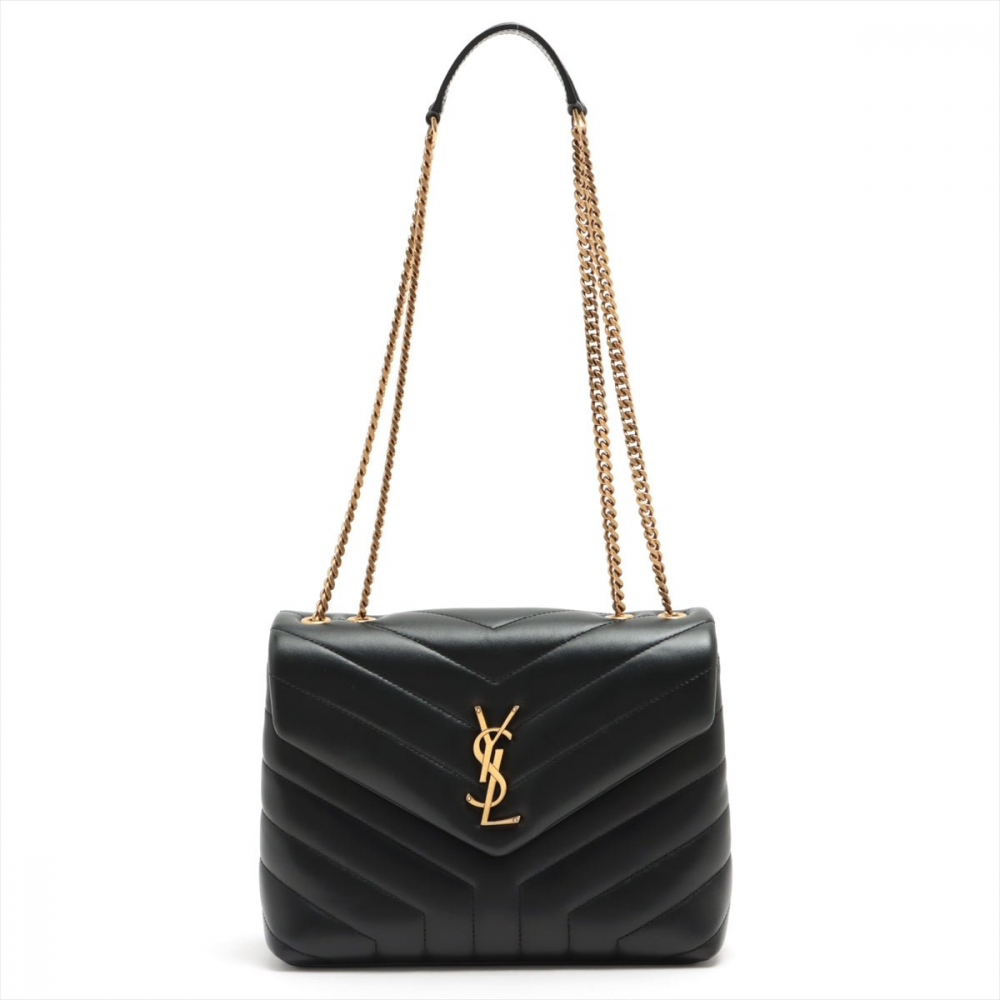 Saint Laurent Loulou Small Chain Black Leather