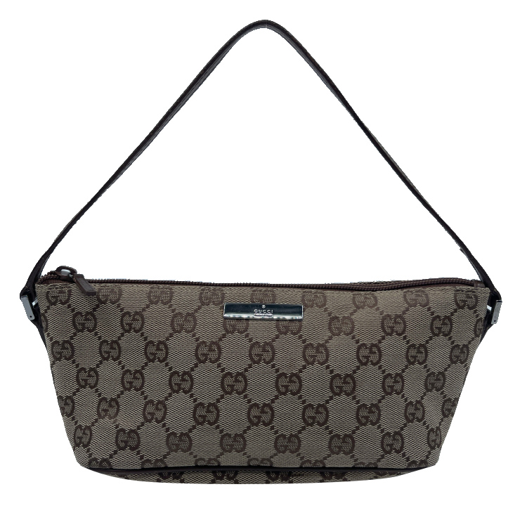 Gucci Brown Canvas Gucci Boat Pochette