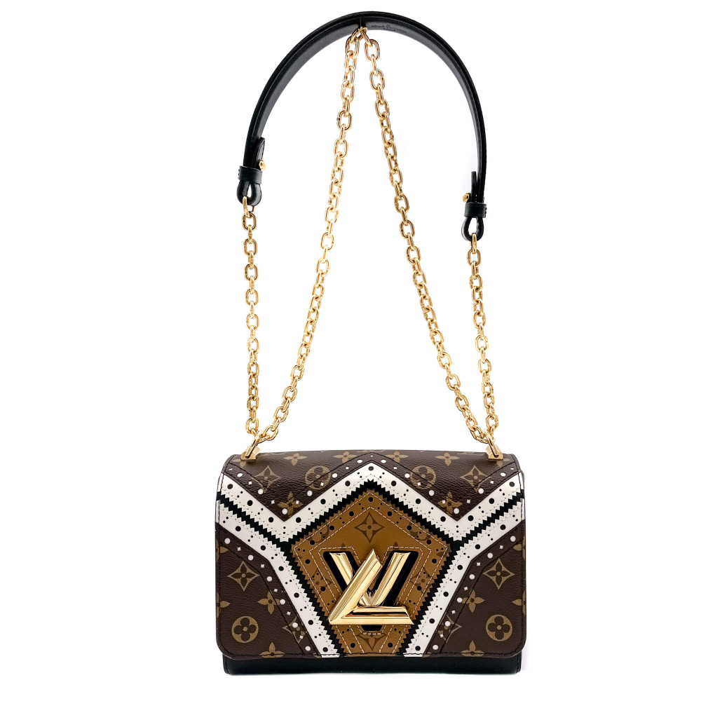 Louis Vuitton Twist Chain MM Monogram Canvas & Leather Brogue Reverse Bag