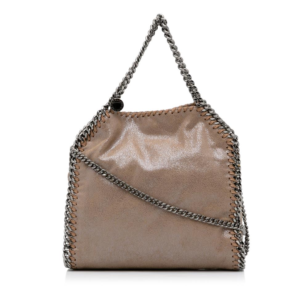 Stella McCartney A Stella McCartney Brown Polyester Fabric Falabella Fold-Over Satchel Italy