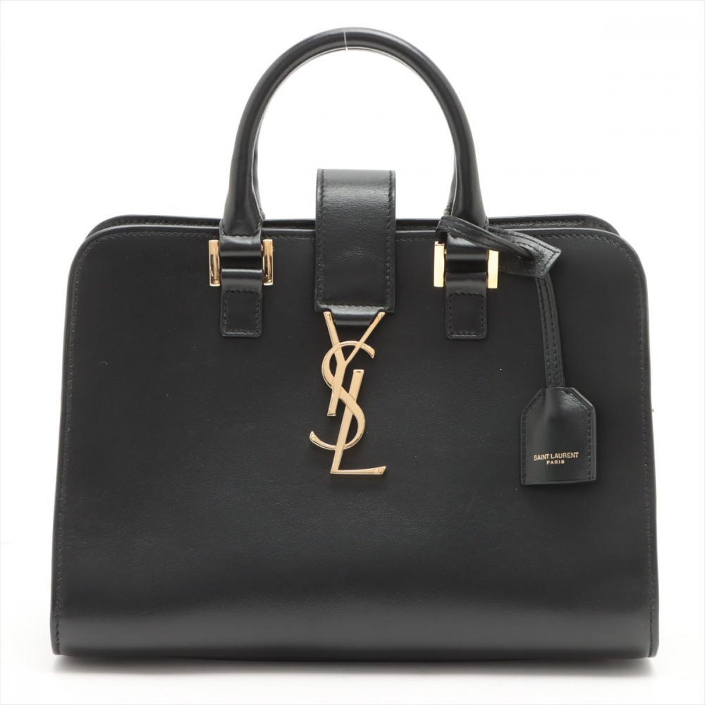 Saint Laurent Paris Baby Cabas 2-Way Leather Black Bag