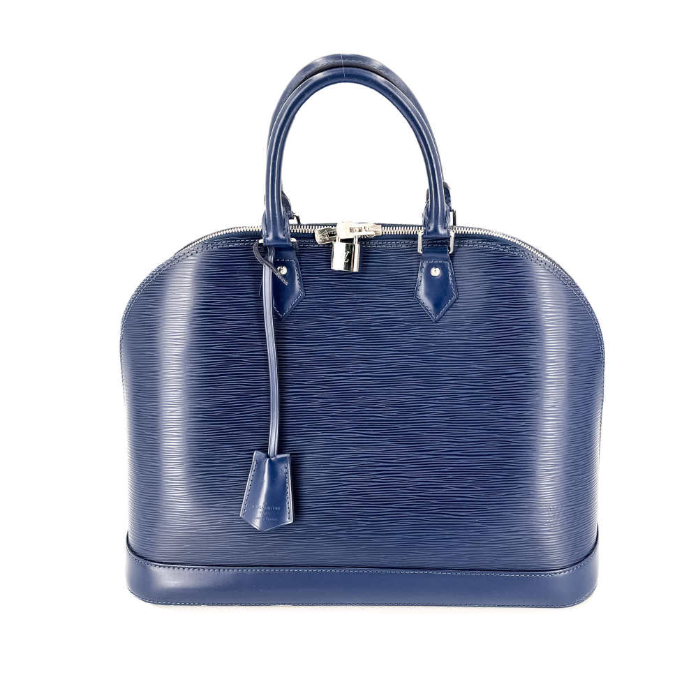 Louis Vuitton Alma MM Epi Leather Blue Indigo Bag