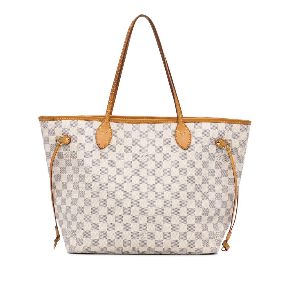 Louis Vuitton B Louis Vuitton White Damier Canvas Canvas Damier Azur Neverfull MM France