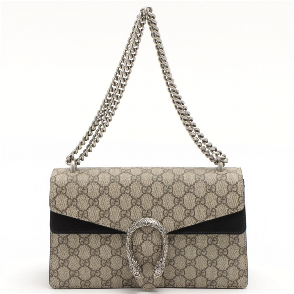 Gucci Dionysus GG Small Chain Shoulder Bag Beige and Black