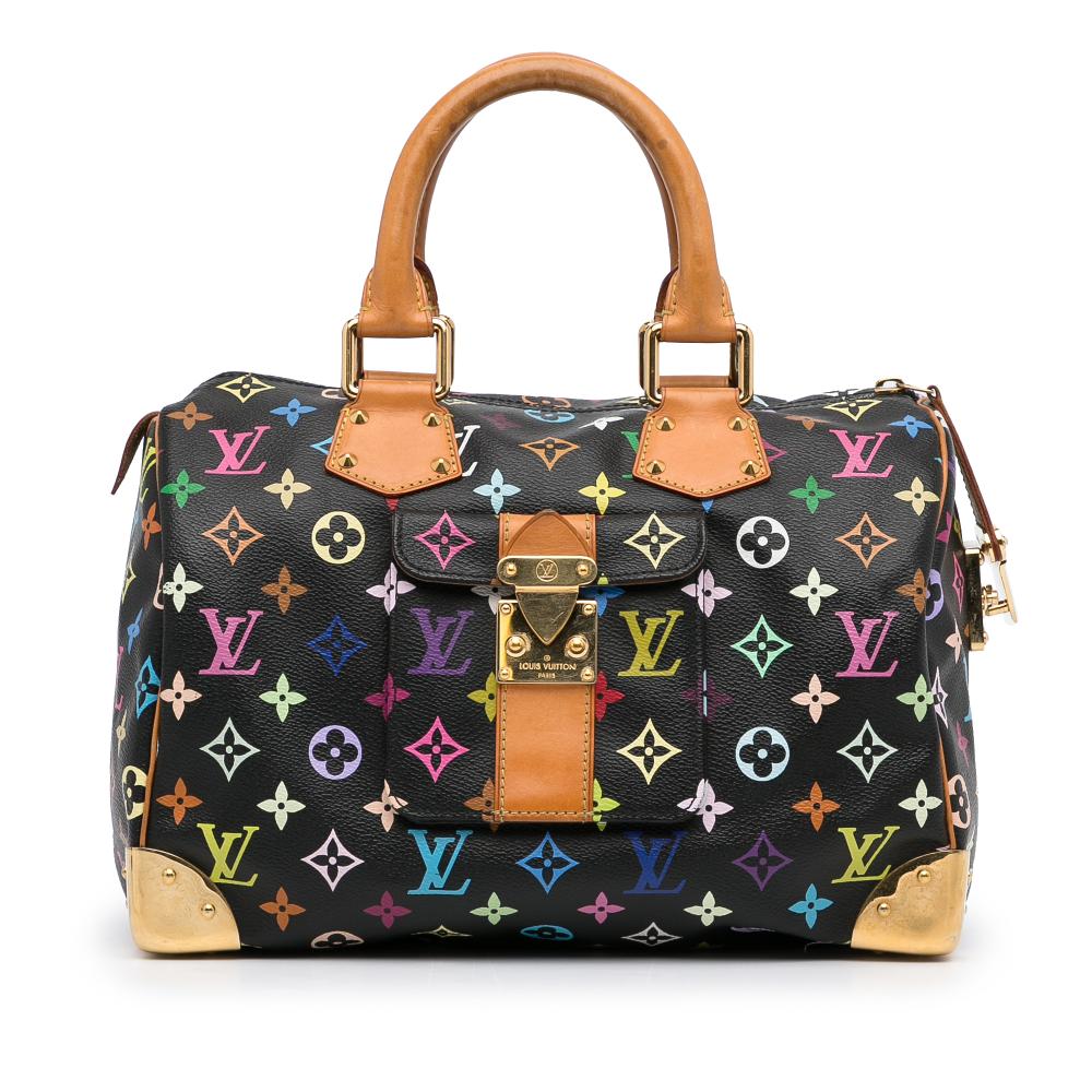 Louis Vuitton B Louis Vuitton Black Monogram Multicolore Canvas Canvas Monogram Multicolore Speedy 30 France