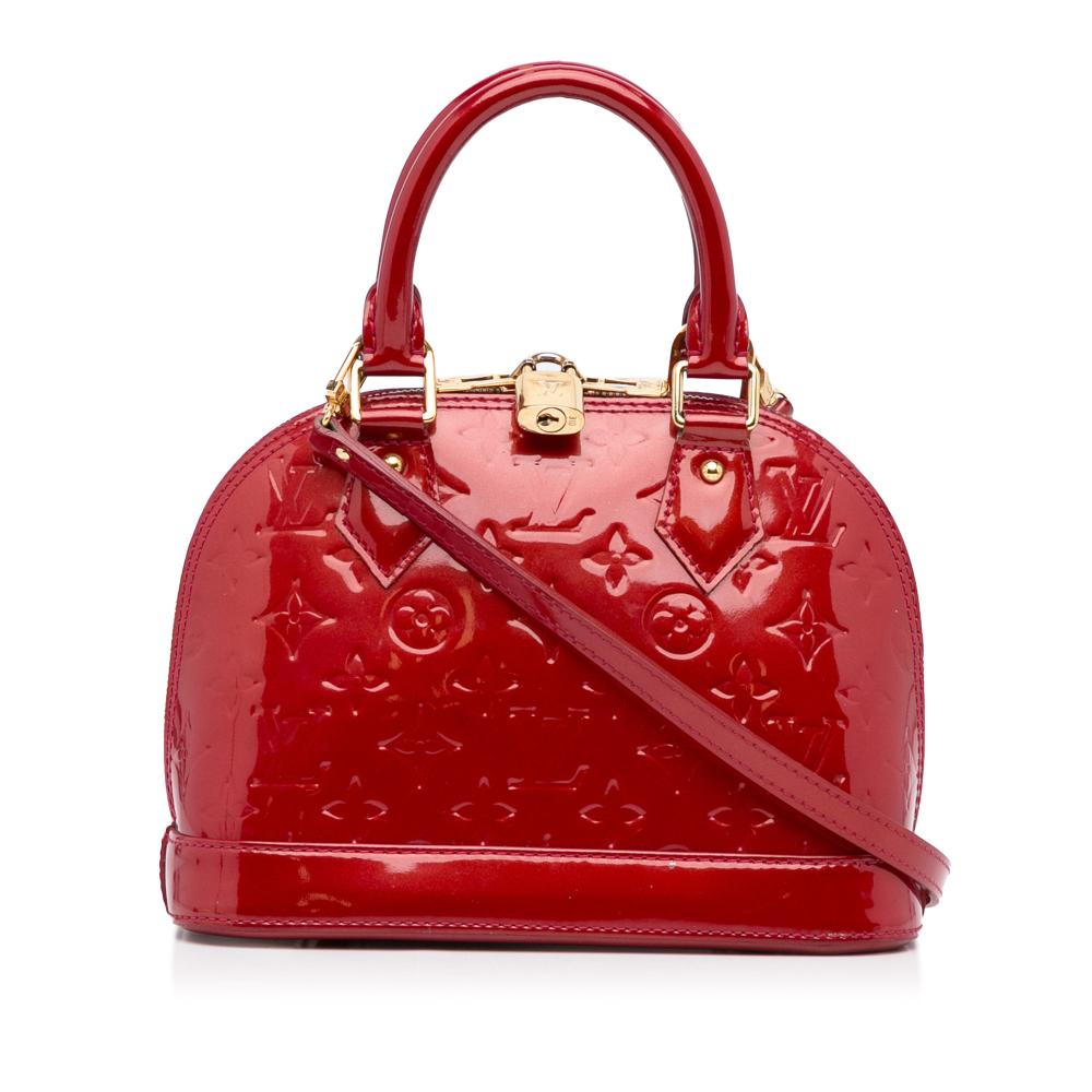 Louis Vuitton B Louis Vuitton Red Vernis Leather Leather Monogram Vernis Alma BB United States