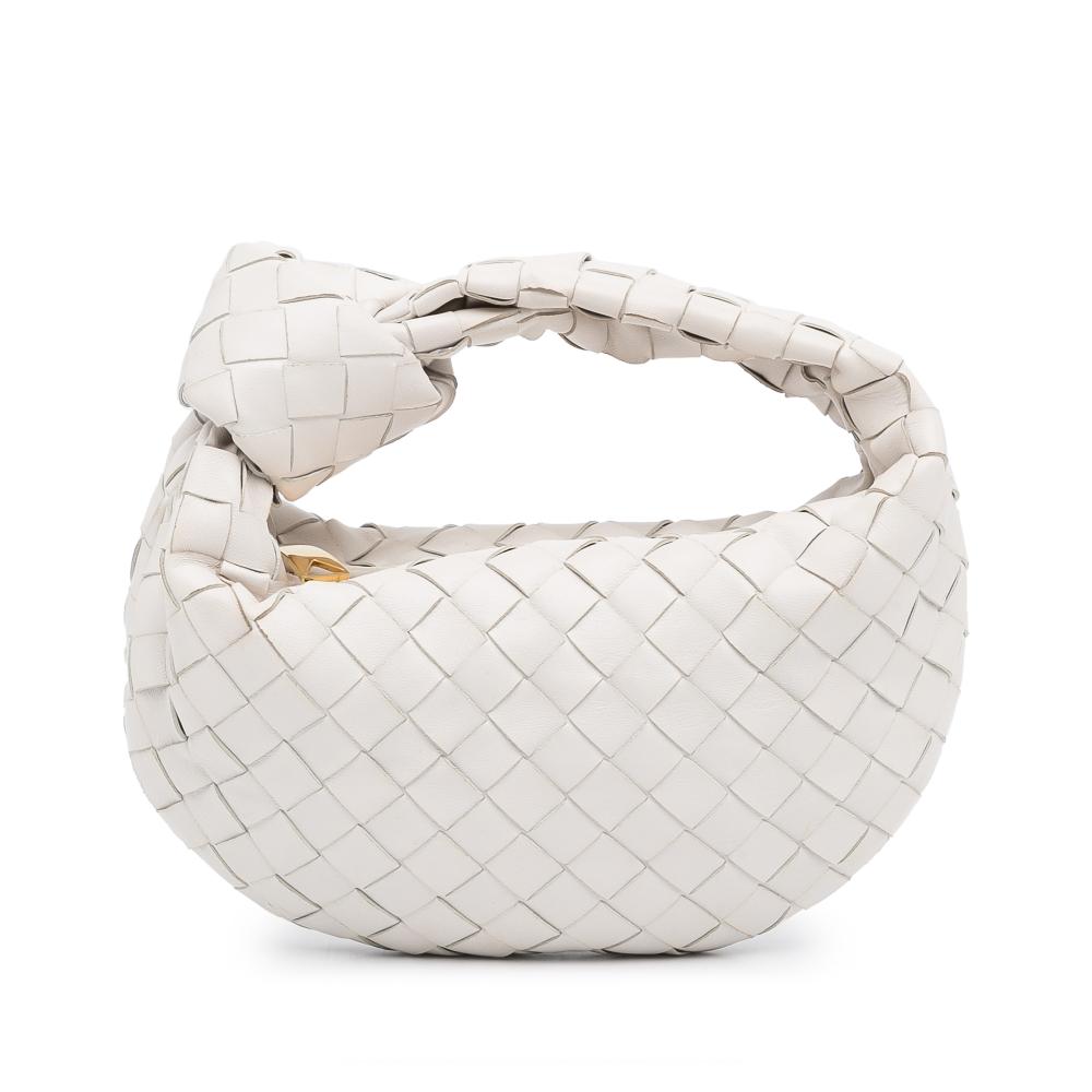 Bottega Veneta A Bottega Veneta White Calf Leather Mini Intrecciato Jodie Italy