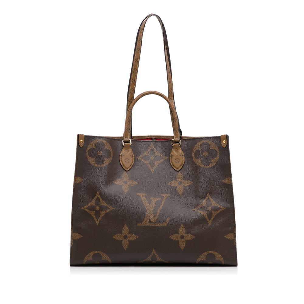 Louis Vuitton AB Louis Vuitton Brown Monogram Canvas Canvas Monogram Reverse Giant Onthego GM Italy