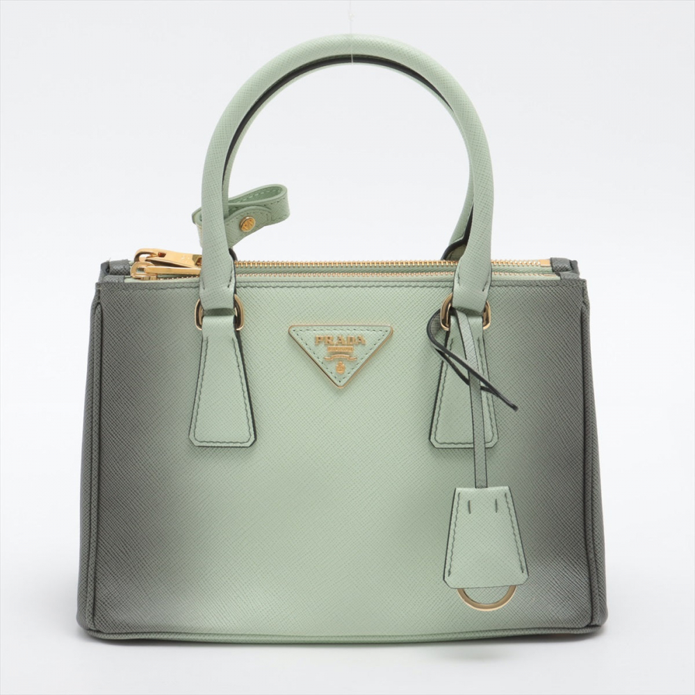 Prada Galleria Small Saffiano Leather Ombré Light Green 2-Way Bag