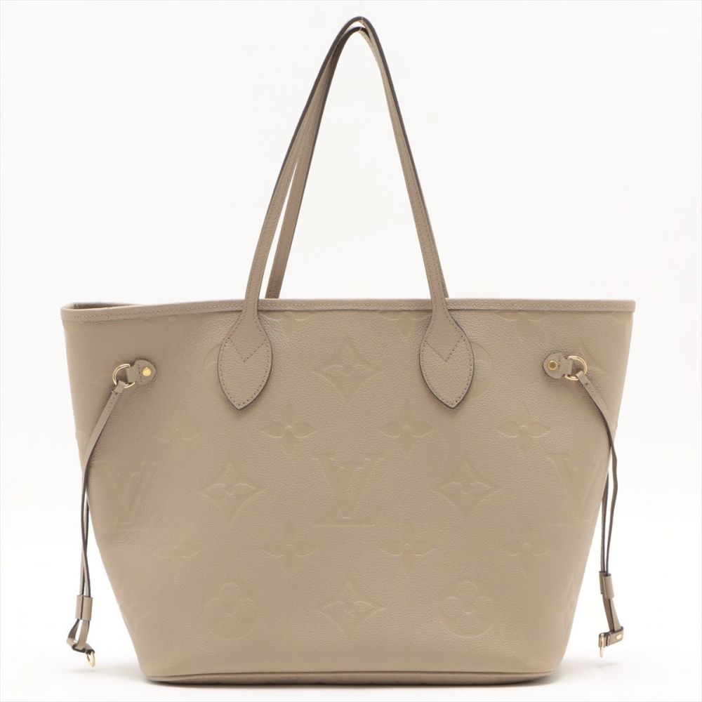 Louis Vuitton Neverfull MM Empreinte Leather Turtledove Beige Bag