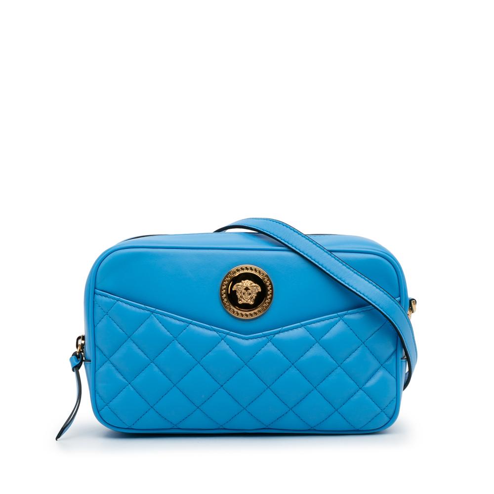 Versace AB Versace Blue Calf Leather Medusa Camera Bag Italy