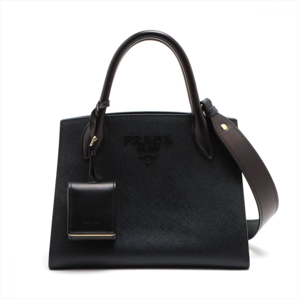 Prada monochrome saffiano leather bag price sale