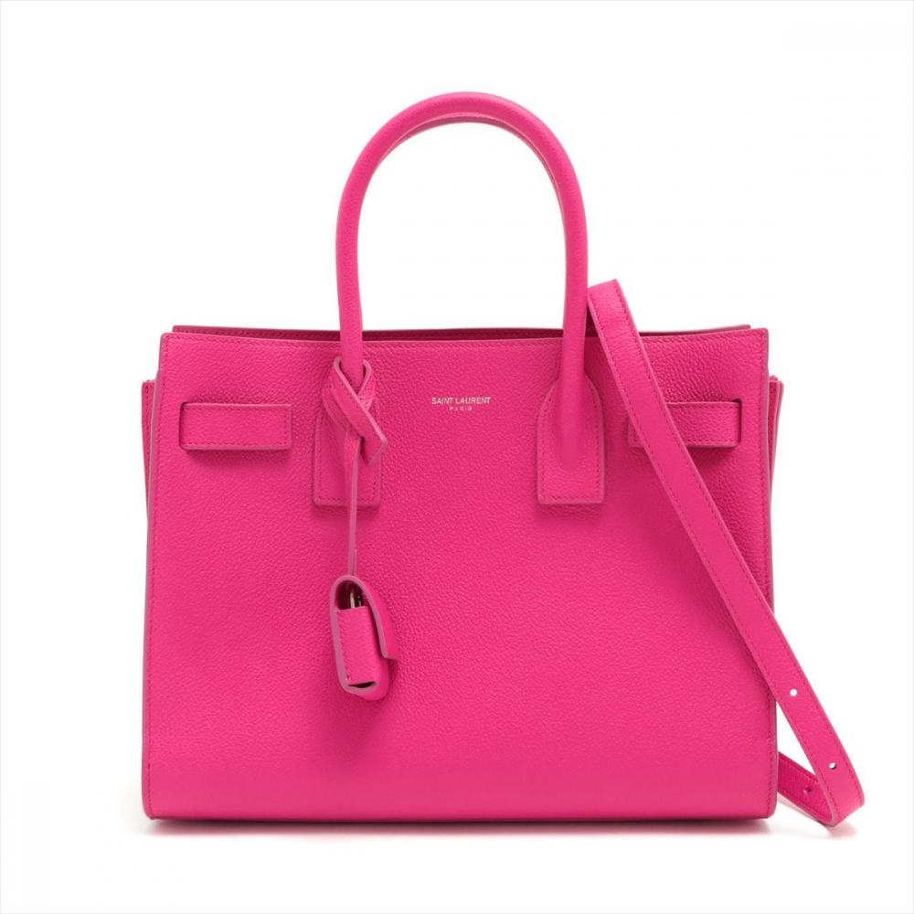 Saint Laurent Sac de Jour Baby Leather Pink 2-Way Tote