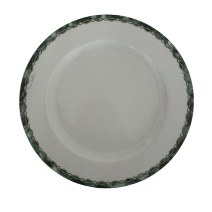 Pierre Cardin Home collection Assiettes plates en porcelaine blanche, verte et dorée