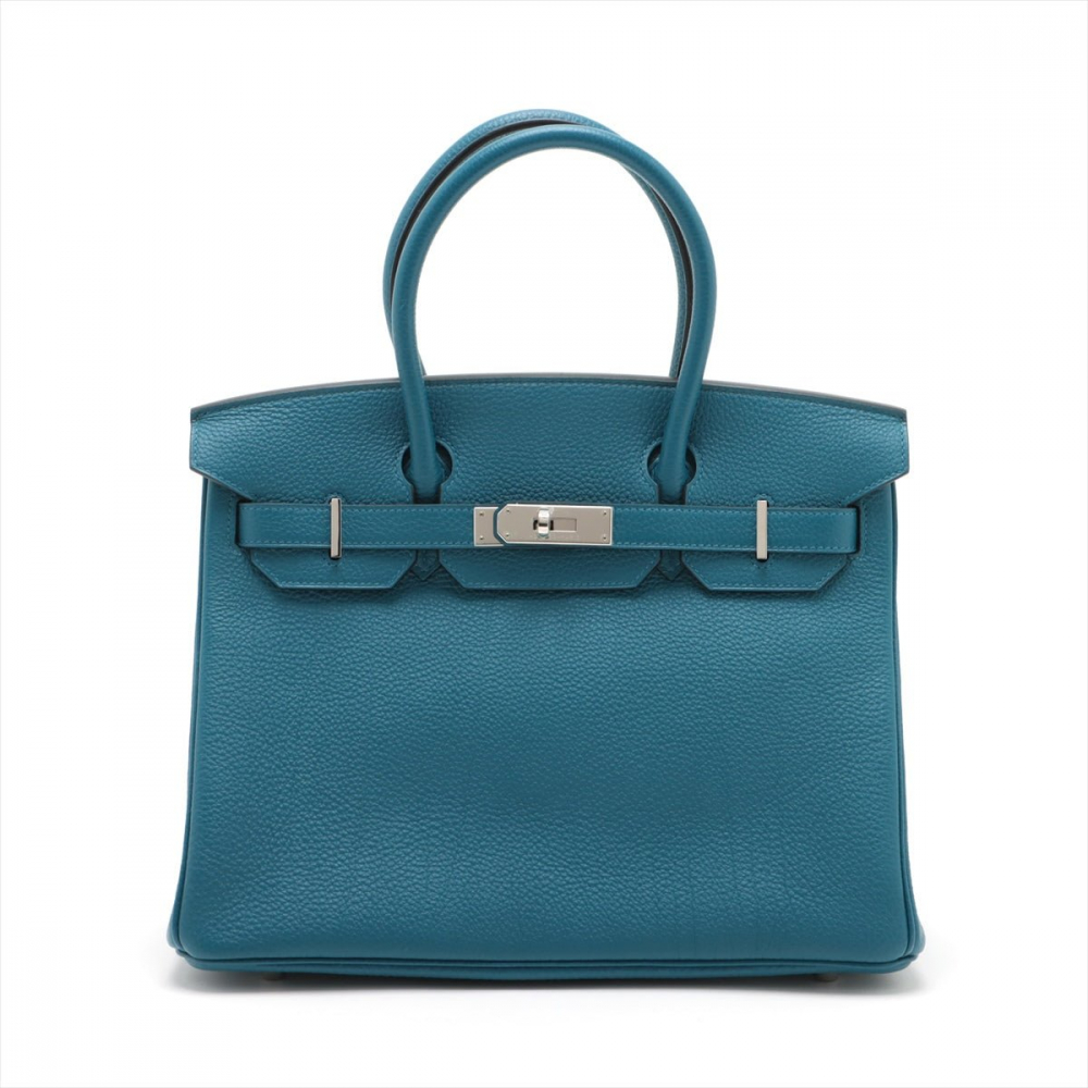 Hermès Birkin 30 Togo Leather Top-handle Bag Cobalt