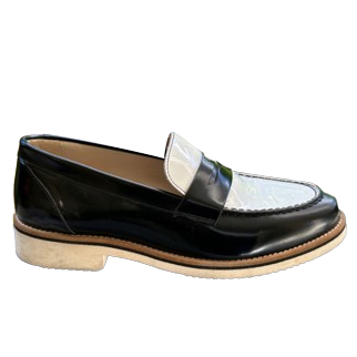 Navyboot Mocassins bi-colores noir et blanc