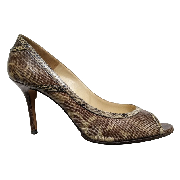 Jimmy Choo Lizard peep toe pumps 39.5