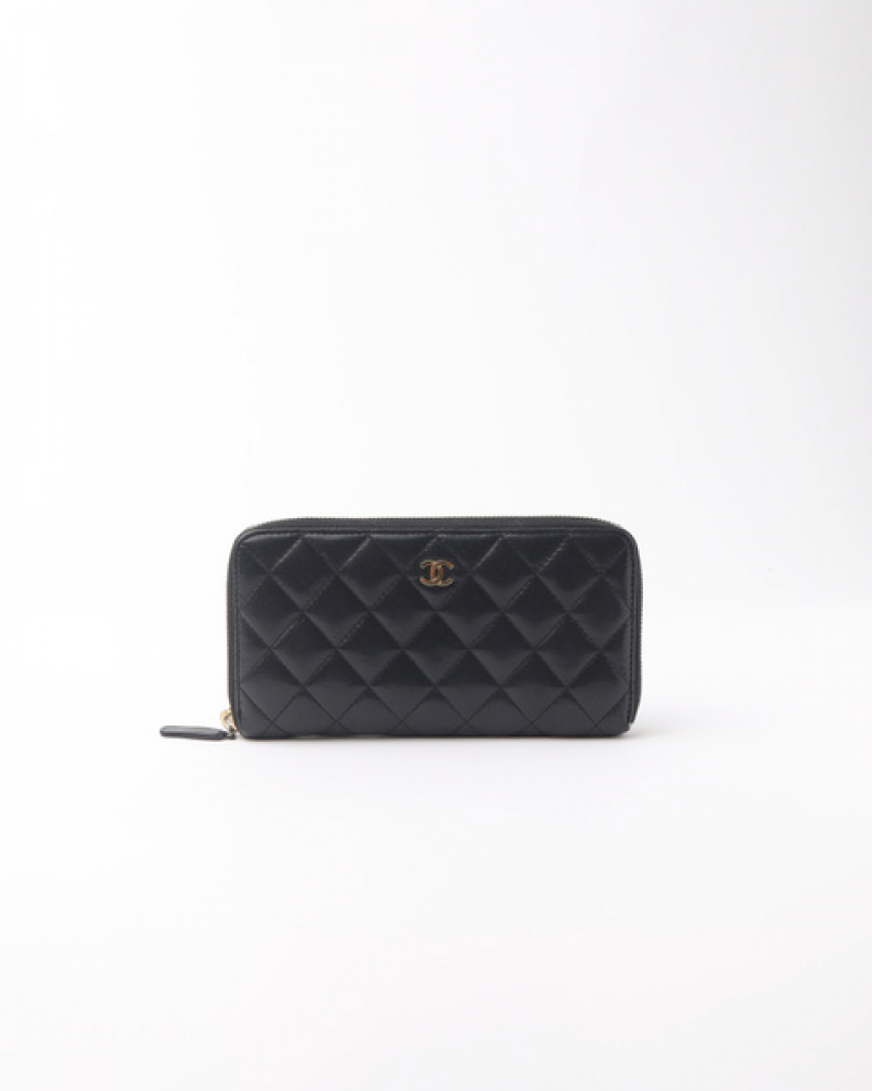 Chanel Lambskin Zip Around Wallet