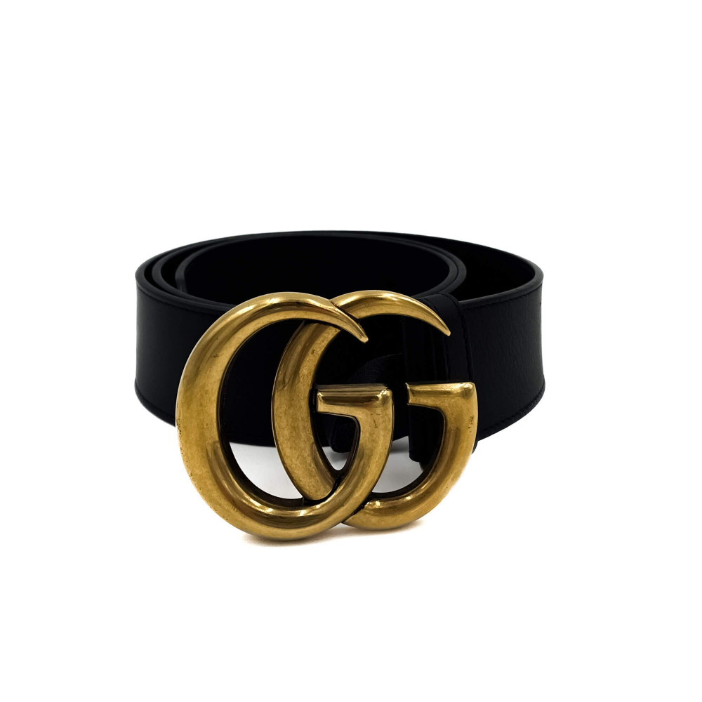 Gucci GG Marmont Leather Wide Belt 90/36 Black