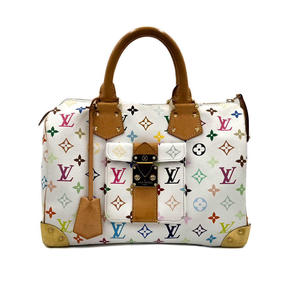 Louis Vuitton Speedy 30 Murakami Multicolor Canvas 2-Ways Trunk Bag Monogram