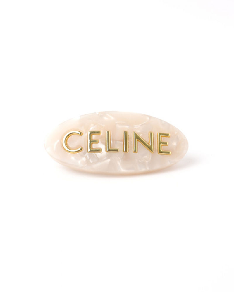 Celine Logo Resin Hair Barette Clip