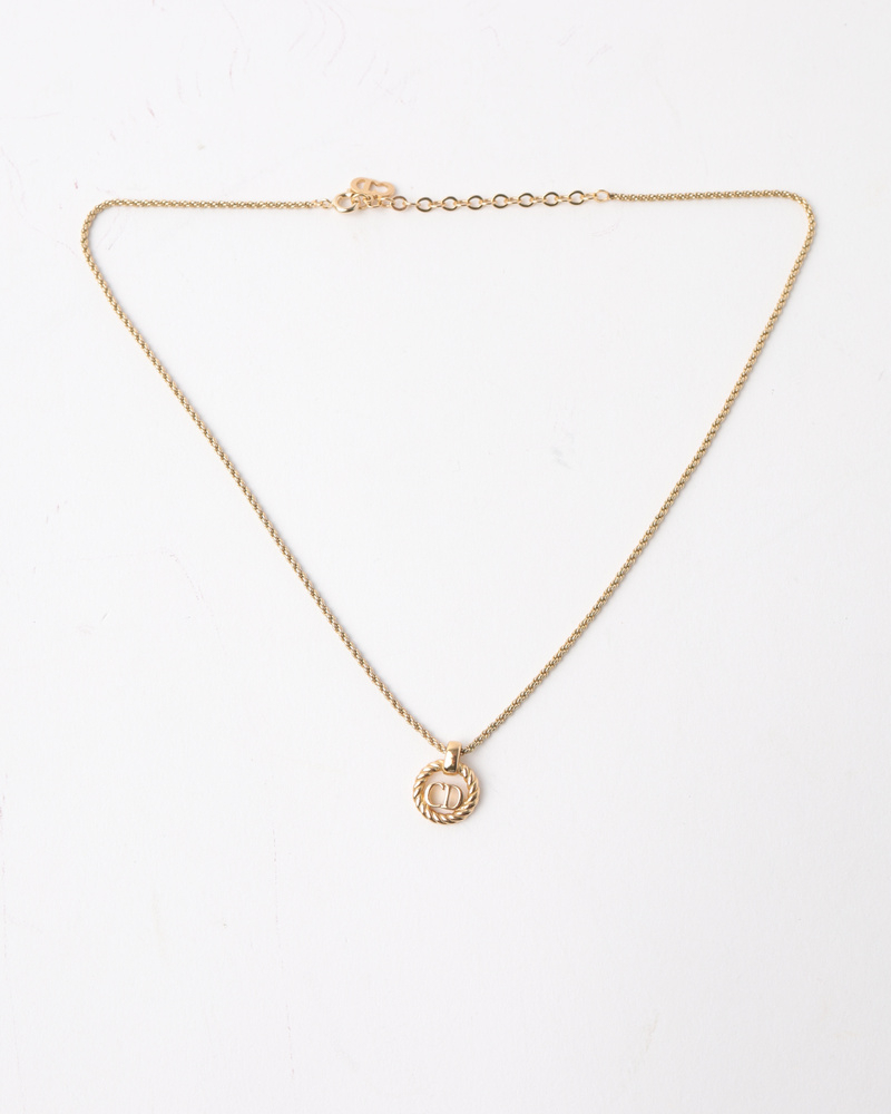 Christian Dior CD Twist Charm Necklace