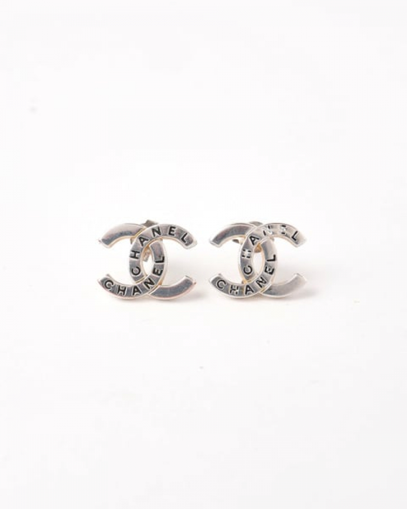Chanel CC Silver-toned Earrings
