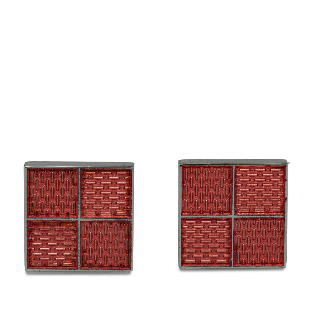 Louis Vuitton AB Louis Vuitton Pink SV925 / Sterling Silver Metal Damier Cufflinks Italy