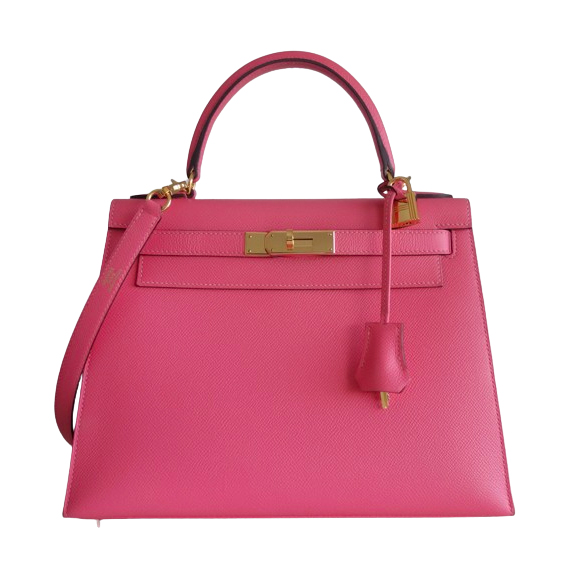 Hermès Sac Hermes Kelly 28 rose Azalée