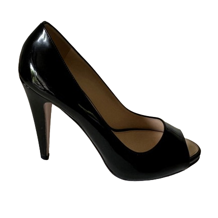 Prada Patent Leather Peep-Toe Pumps