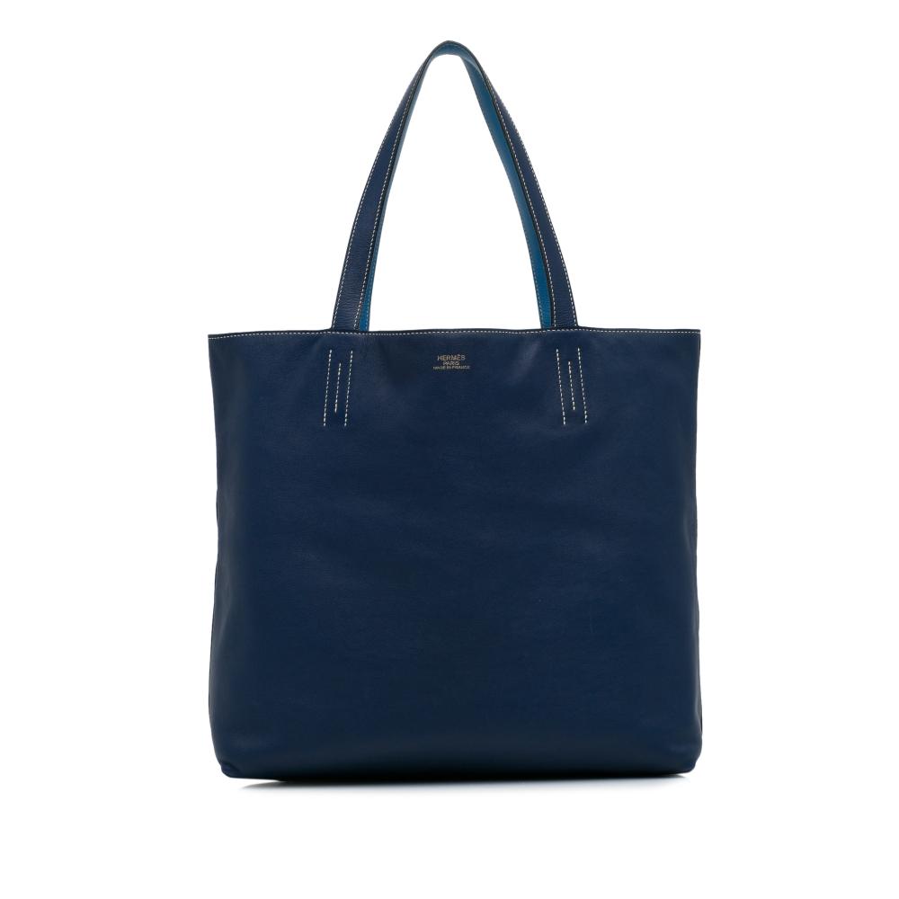 Hermès B Hermès Blue Calf Leather Clemence Double Sens 36 France