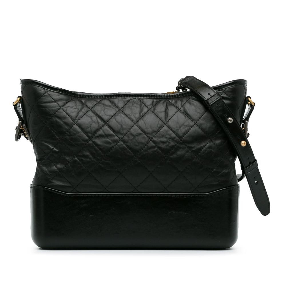 Chanel B Chanel Black Lambskin Leather Leather Medium Lambskin Gabrielle Crossbody Italy