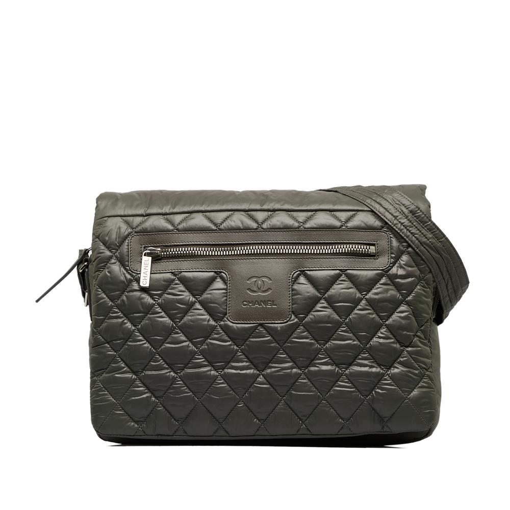 Chanel B Chanel Green Dark Green Nylon Fabric Coco Cocoon Crossbody Bag Italy