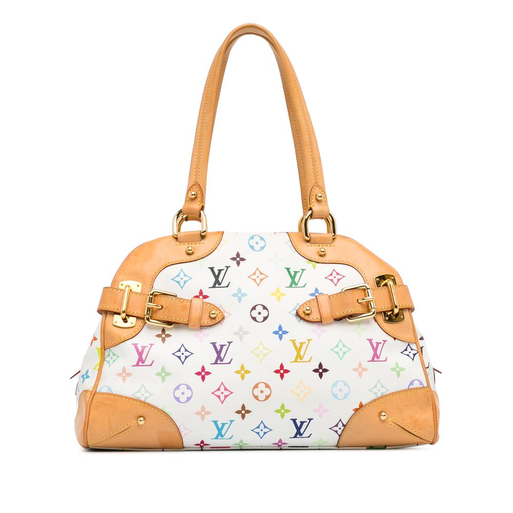 Louis Vuitton B Louis Vuitton White Monogram Multicolore Canvas Canvas Monogram Multicolore Claudia France