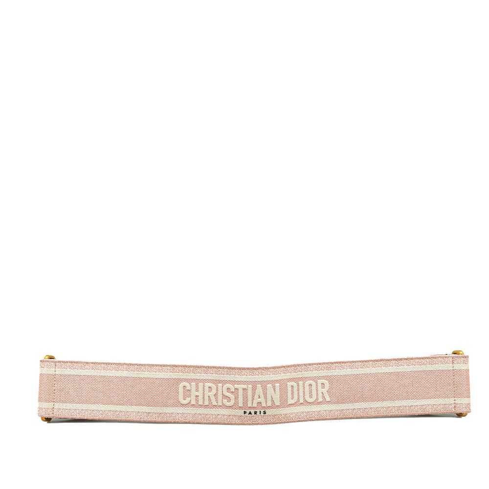 Christian Dior AB Dior Pink Light Pink Canvas Fabric Wide Embroidered Waist Belt Italy