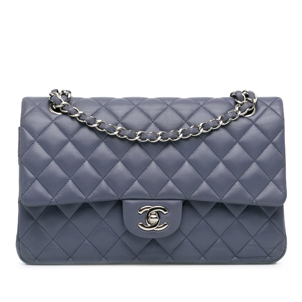 Chanel AB Chanel Purple Lambskin Leather Leather Medium Classic Lambskin Double Flap France