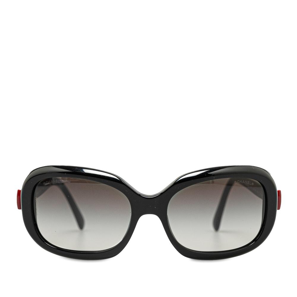 Chanel B Chanel Black Resin Plastic CC Bow Sunglasses Italy