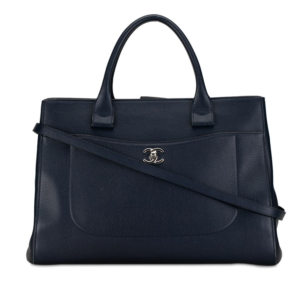 Chanel B Chanel Blue Navy Caviar Leather Leather Medium Caviar Neo Executive Tote Italy