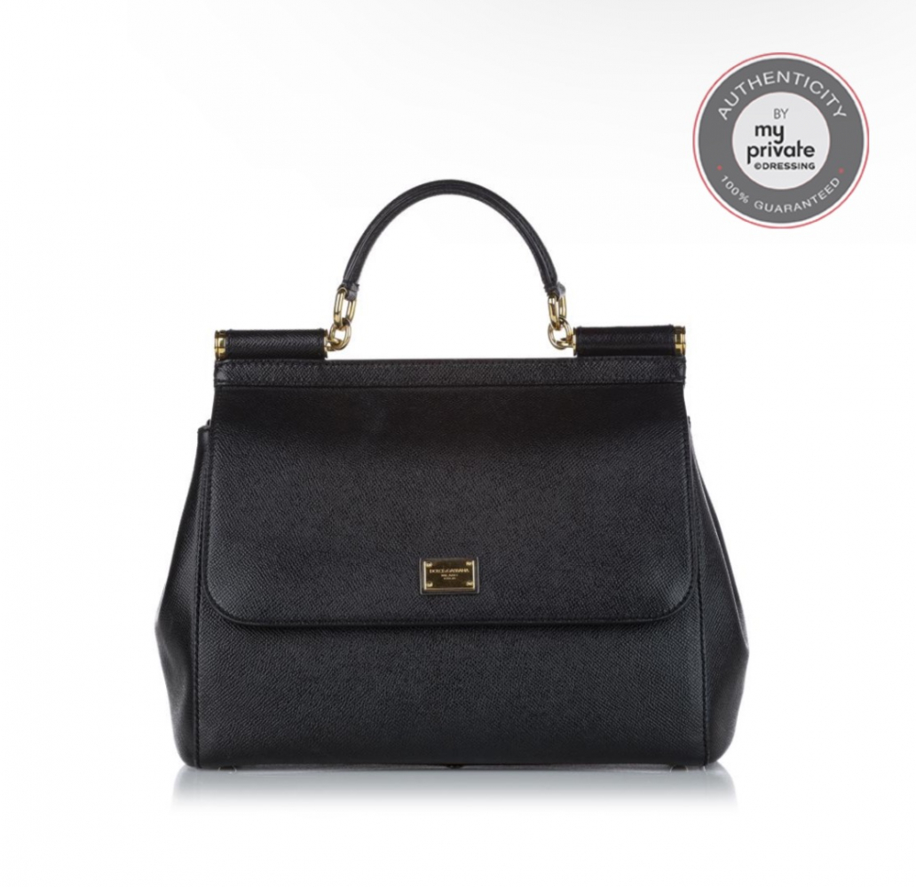 Dolce&Gabbana Black Calf Leather Miss Sicily Medium Italy 