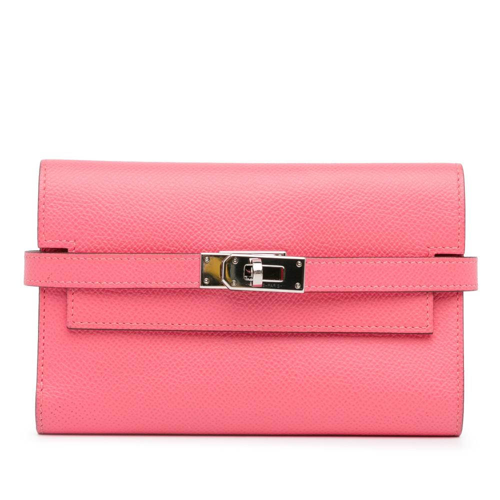 Hermès AB Hermès Pink Calf Leather Epsom Kelly Classic Wallet France