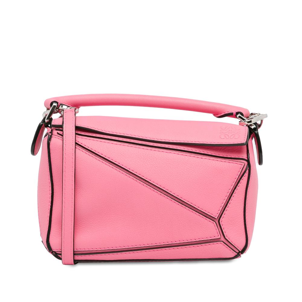 Loewe B LOEWE Pink Calf Leather Mini Puzzle Satchel Spain