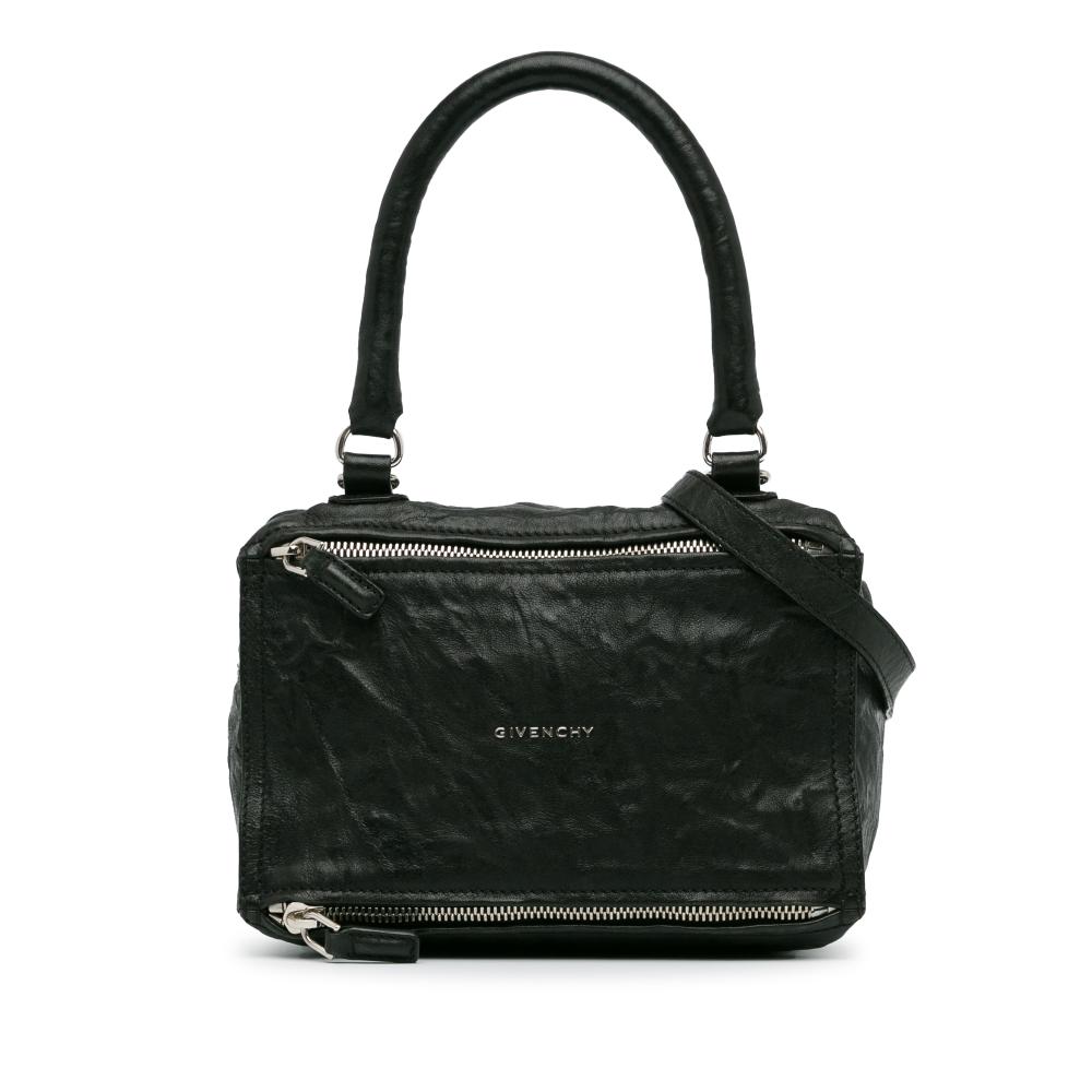 Givenchy B Givenchy Black Lambskin Leather Leather Small Pandora Satchel Italy