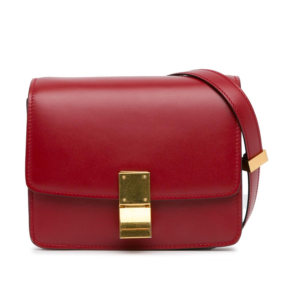Celine B Celine Red Calf Leather Small Classic Box Italy